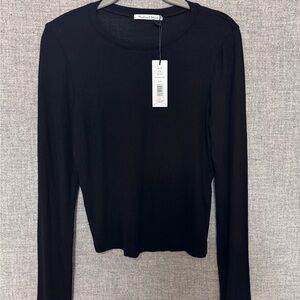 Michael Stars Jet Black Ribbed Top